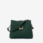 Geanta crossbody model TESSA din piele ecologică verde