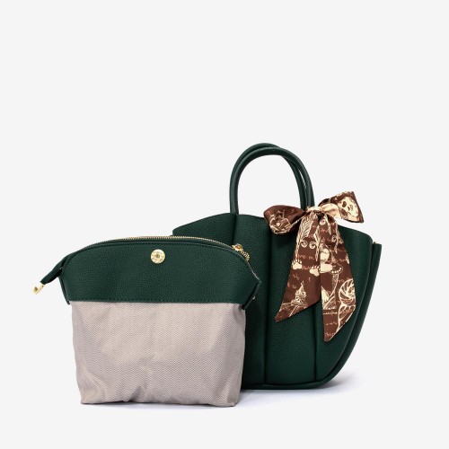 Geanta crossbody model MARICA din piele ecologică verde