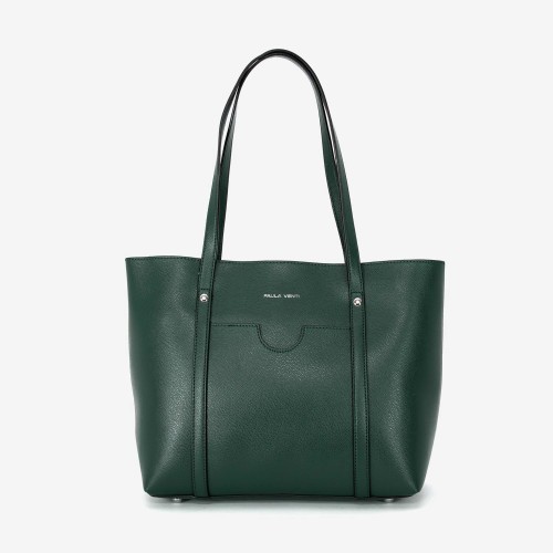 Geanta shopper model DENISE din piele ecologică verde