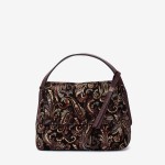 Geanta crossbody ENZO NORI model JEWEL din piele naturală burgundy cu imprimeu