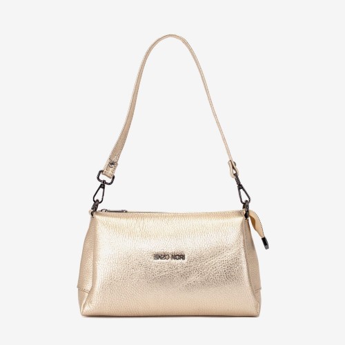 Geanta crossbody ENZO NORI model ERIKA din piele naturală gold