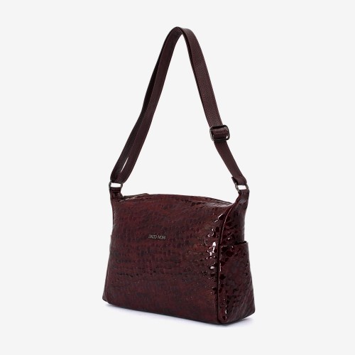 Geanta casual ENZO NORI model REYNA din piele burgundy laser