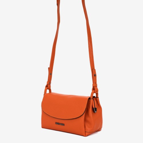Geanta crossbody model LIZZI din piele naturală orange