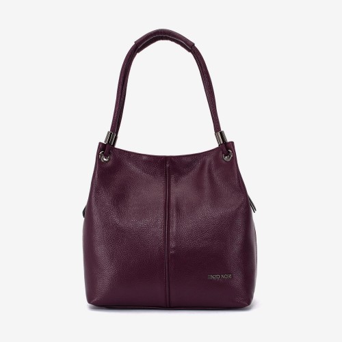 Geanta dama ENZO NORI model ADELA din piele naturală burgundy