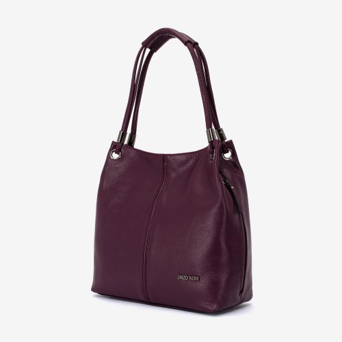 Geanta dama ENZO NORI model ADELA din piele naturală burgundy