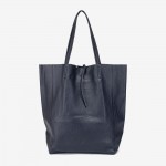 Geanta shopper model SHELBY din piele naturală italiana bleumarin