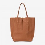 Geanta shopper model SHELBY din piele naturală italiana maro