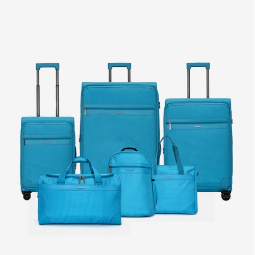 Set Genti Voiaj, 3 trolere + rucsac pentru laptop ENZO NORI model MALIBU albastru